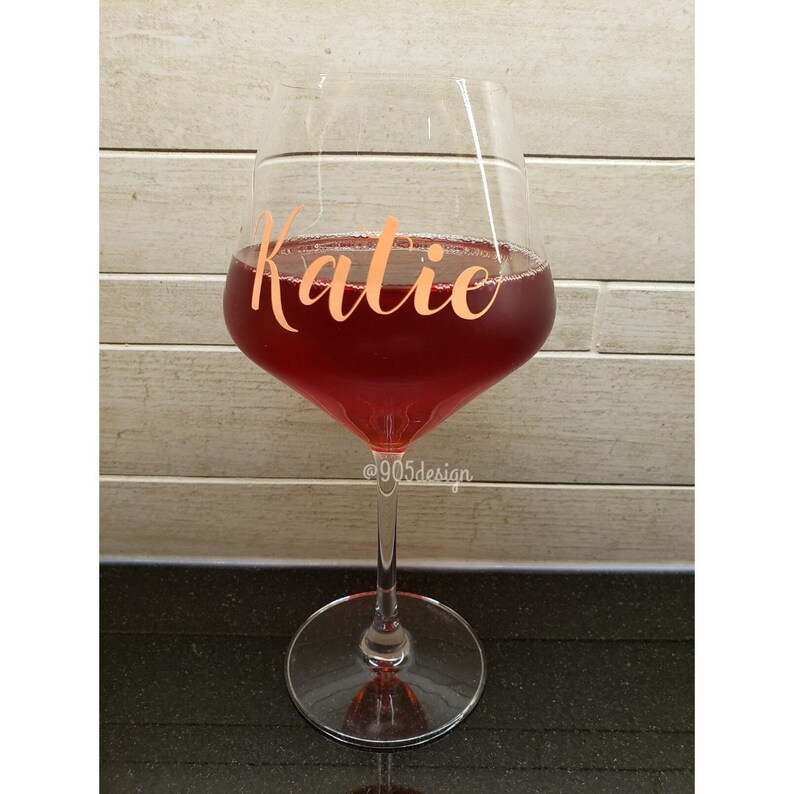 Custom Wine Glass Name Decal Name Decal Stemless Wine Glass Etsy Canada