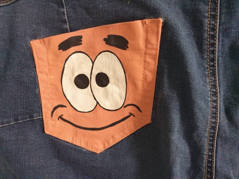 Spongebob Squarepants Jeans. Spongebob and Patrick Painted Etsy UK