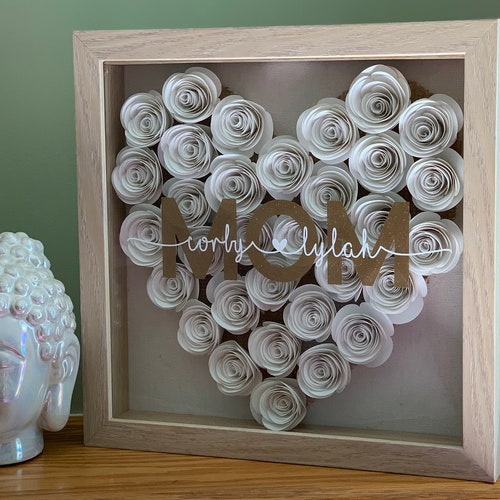 Mom Shadow Box Christmas Gift Home Decor Heart Shadow Box Etsy