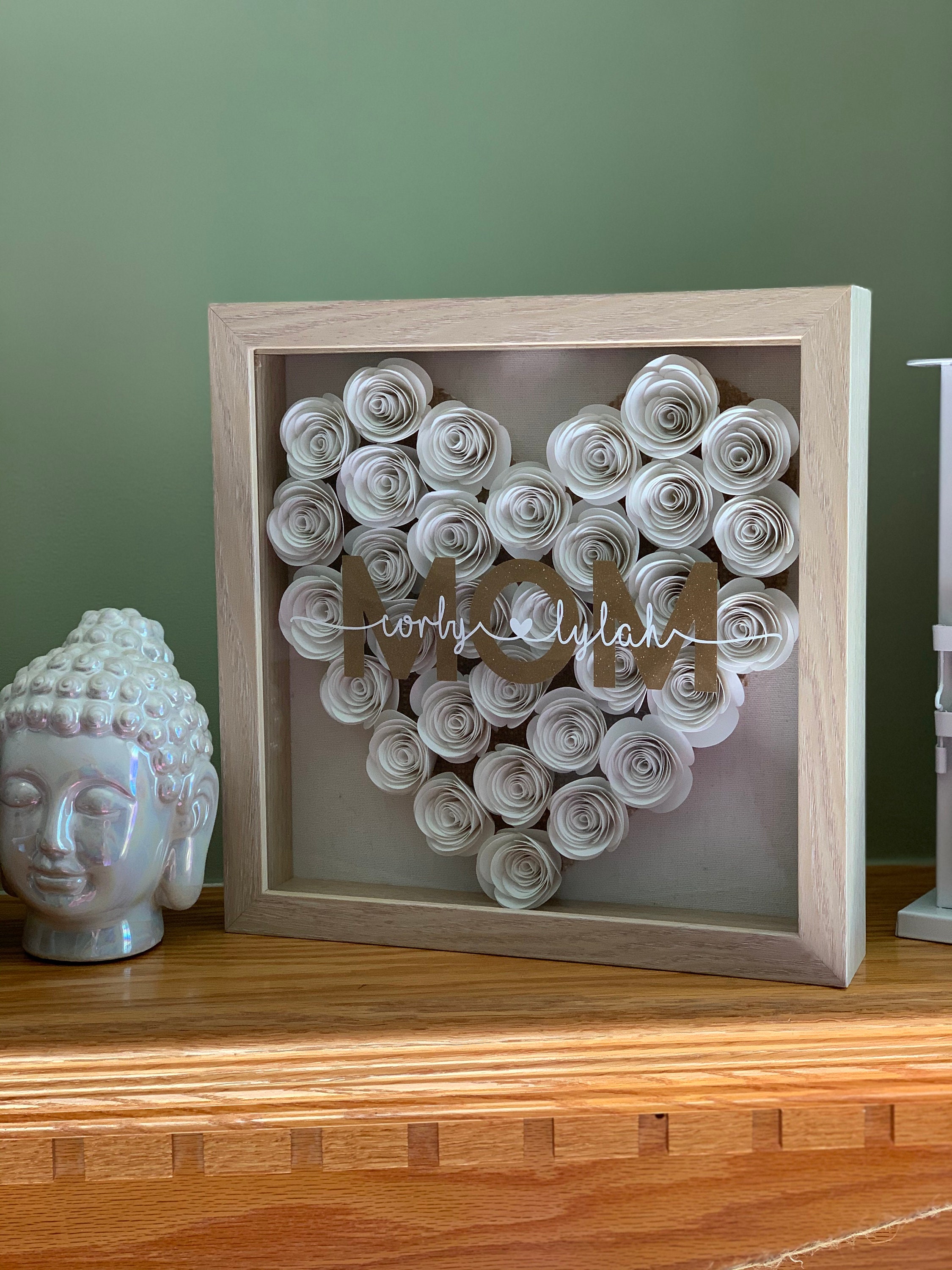 Mom Shadow Box Christmas Gift Home Decor Heart Shadow Box Etsy