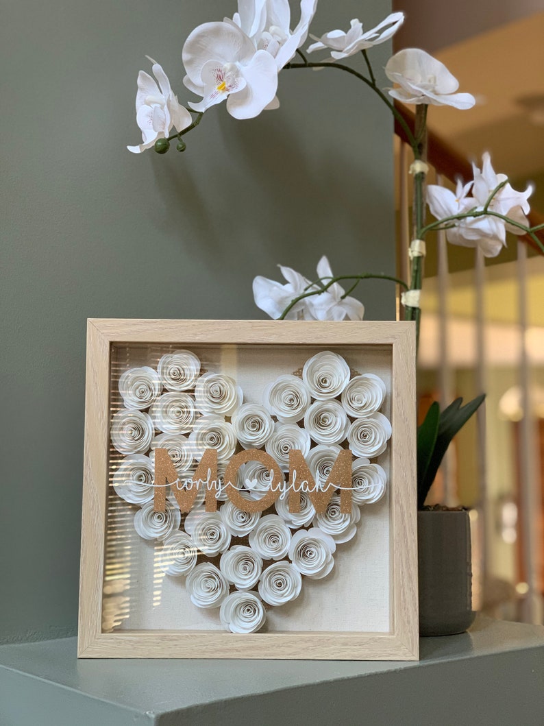 Mom Shadow Box Christmas Gift Home Decor Heart Shadow Box Etsy