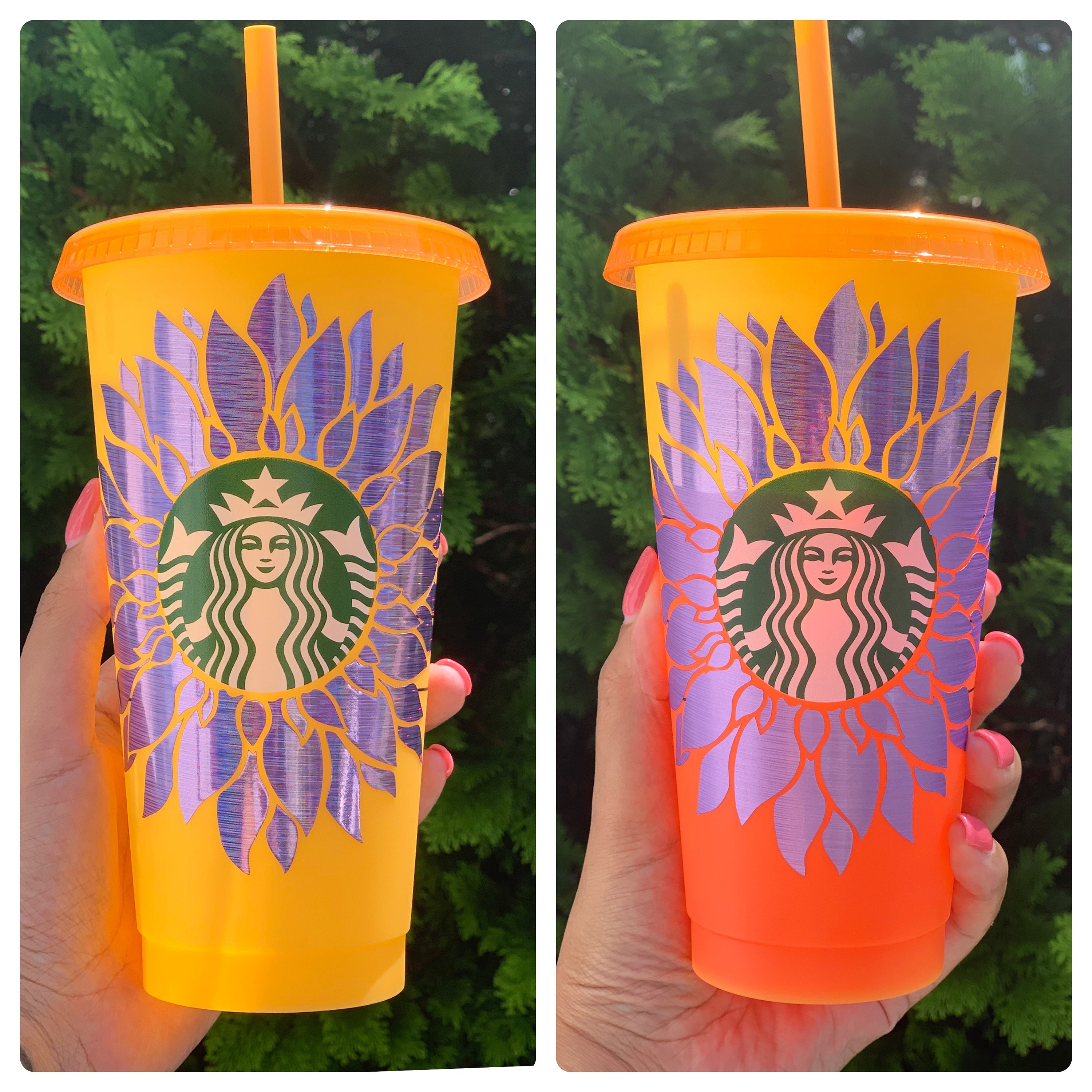 Limited Edition Color Changing Starbucks Cold Cup Floral Etsy
