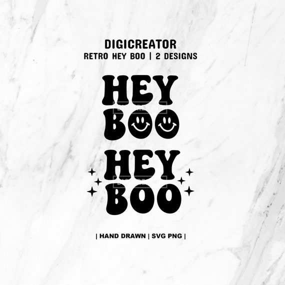 Hey Boo Svg Hey Boo Shirt Svg Cute Halloween Svg Retro Font | Etsy