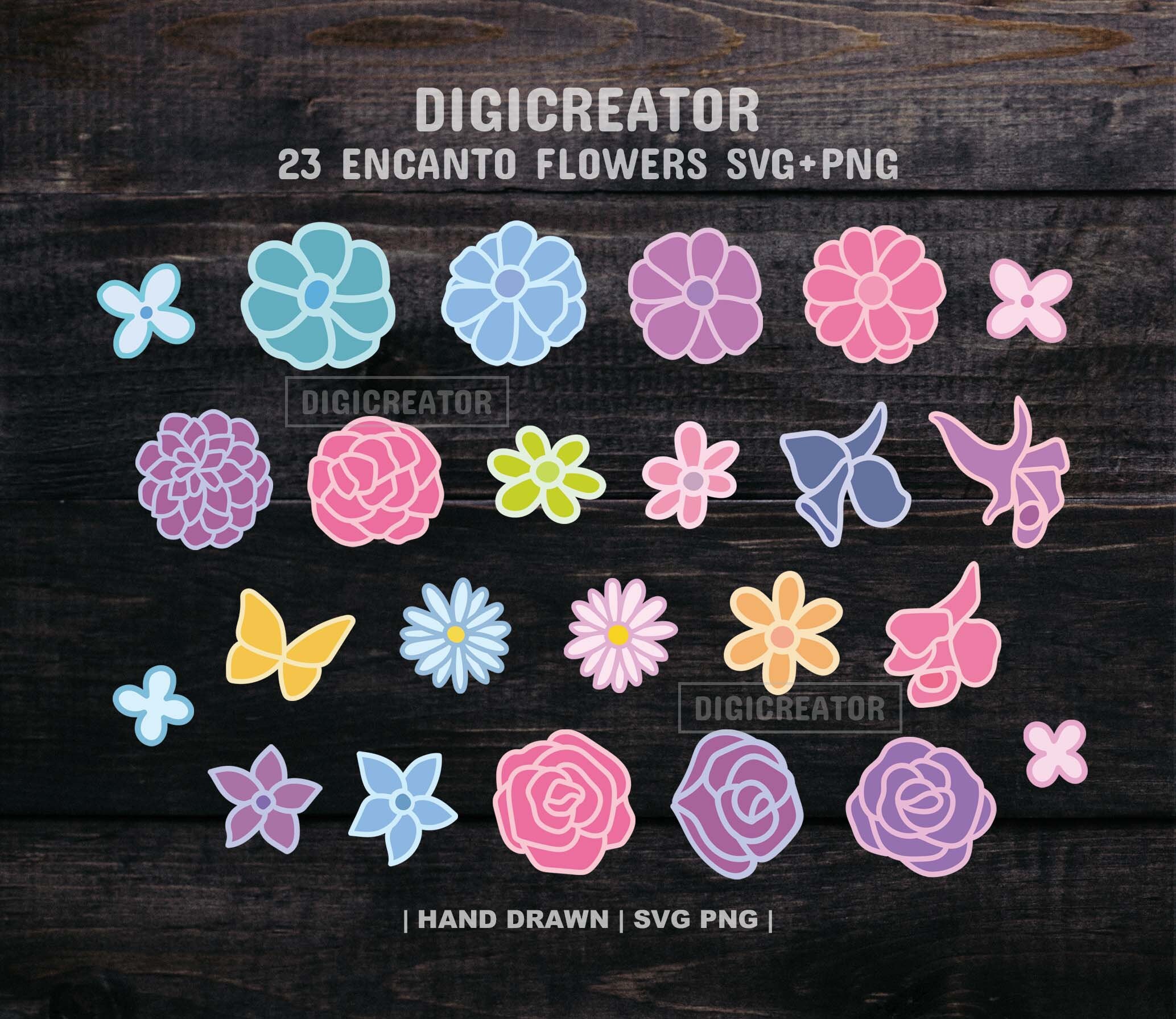 23 encanto flowers svg flower svg bundle floral svg bundle Etsy Polska