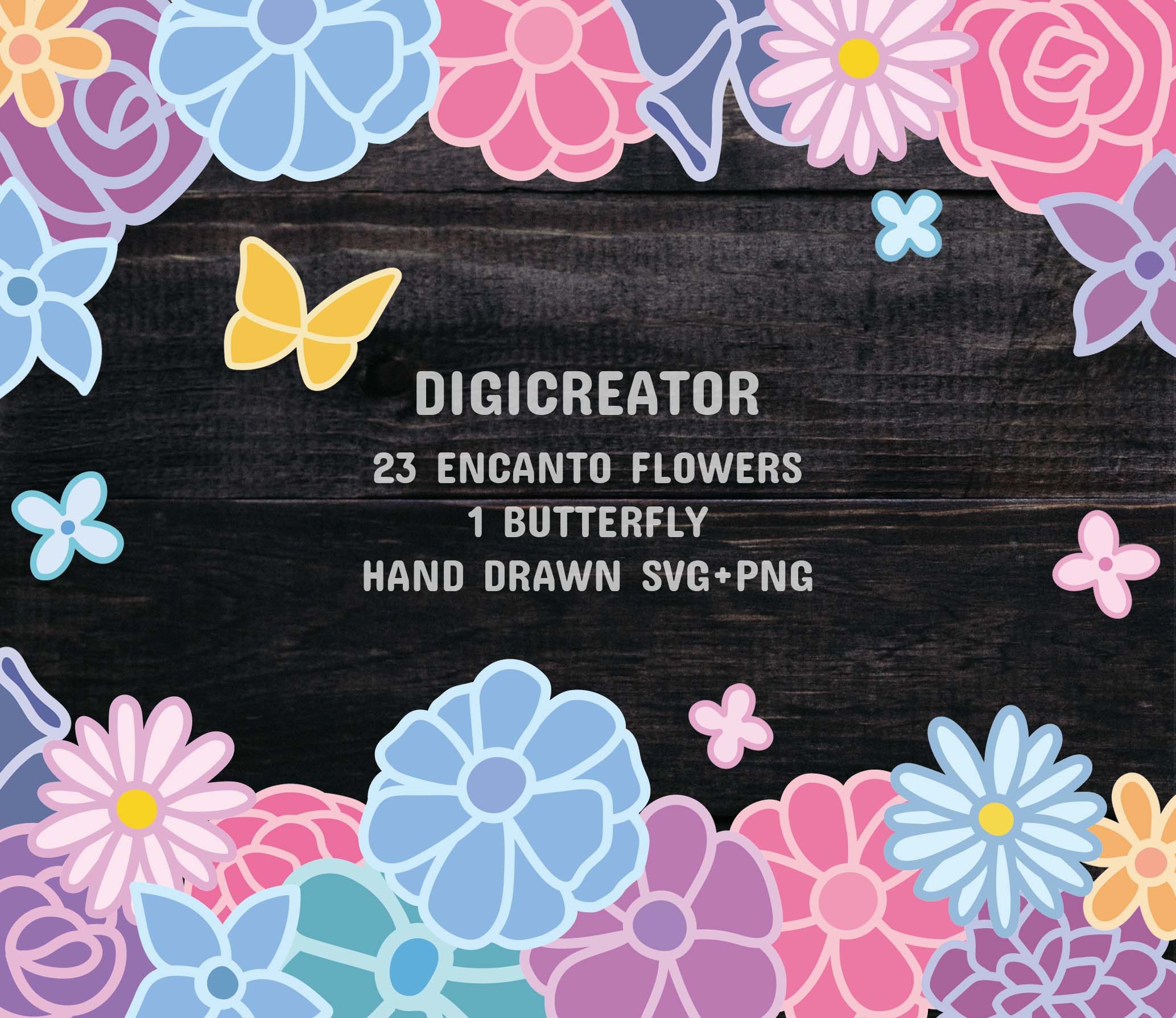 23 Encanto Flowers Svg Flower Svg Bundle Floral Svg Bundle - Etsy