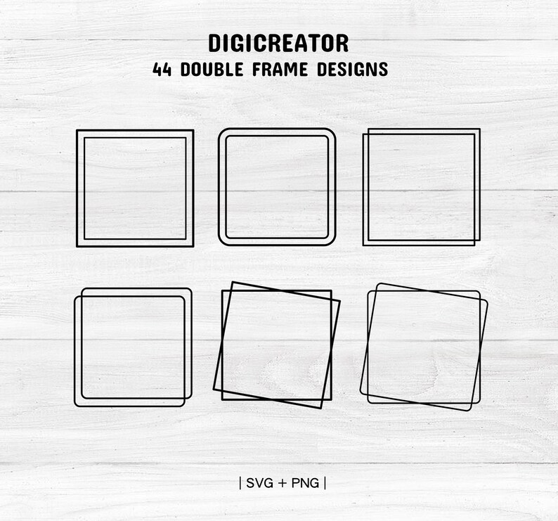 Double Frame Svg Bundle Geometric Frame Svg Square Frame Svg Etsy