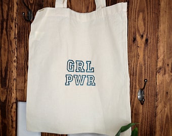 Bolso tote bordado “Girl Power” | Bolso de mano personalizado