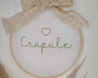 Embroidered frame| embroidery hoop| child's room decoration | birth gift