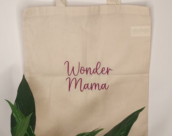 Tote bag brodé personnalisable spécial fête des mère | Sac fourre-tout | Cadeau maman