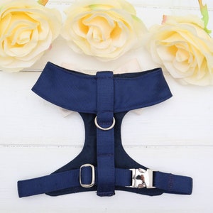 Tuxedo Wedding Dog Harness in Shot Silk Satin Cute Bow Navy Blue Sage Bow Wedding Dog Tuxedo Outfit Chest Harness CHOICE of COLOURS image 9