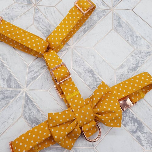 Dog Harness in Sage Green Floral Roses Design With Cute Bow Etsy