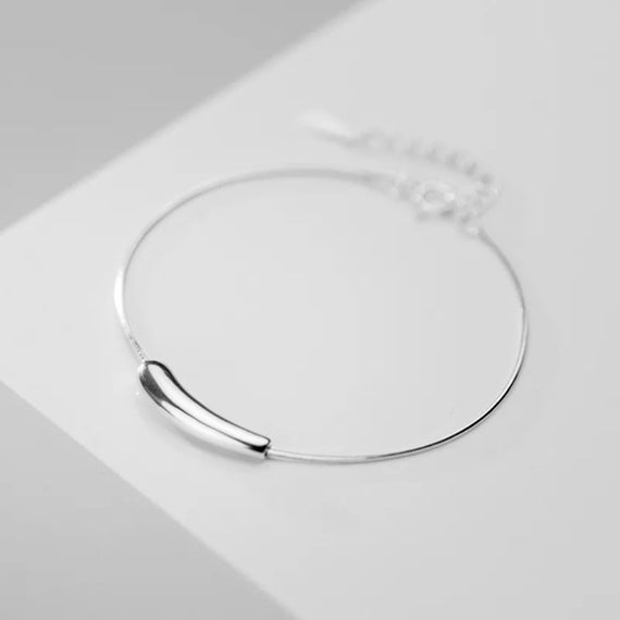 Minimalist Gold Bangle Bracelet for Women, 18K Gold Plated Stainless Steel