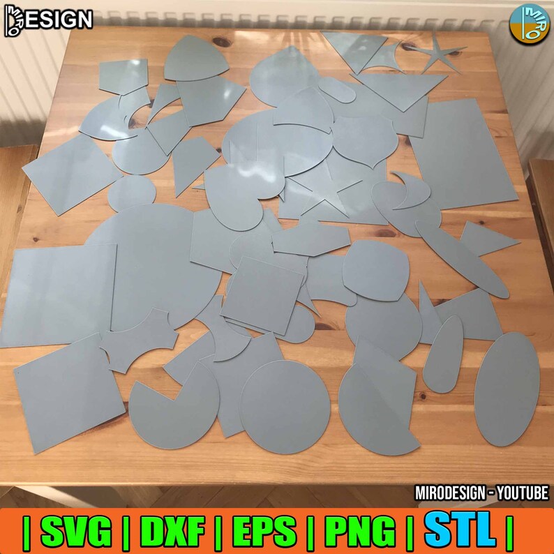 Dxf Shape Library Stencils Pack for Crafting - Basic Shapes | Svg | Dxf | Eps | Png | Stl ...