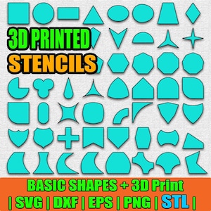 Schablonpaket för hantverk - Grundläggande former | SvG | DxF | EpS | PnG | StL |