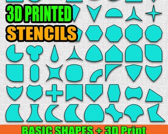 Stencils Pack for Crafting - Basic Shapes | SvG | DxF | EpS | PnG | StL |