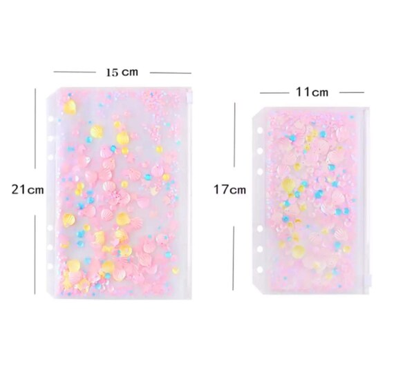 A5/A6 Size Sequins Notebook Cover Loose Leaf Ring Binder File Folder Shake Card A5/A6 Size Sequins Notebook Cover Loose Leaf Ring Binder File Folder Shake Card
