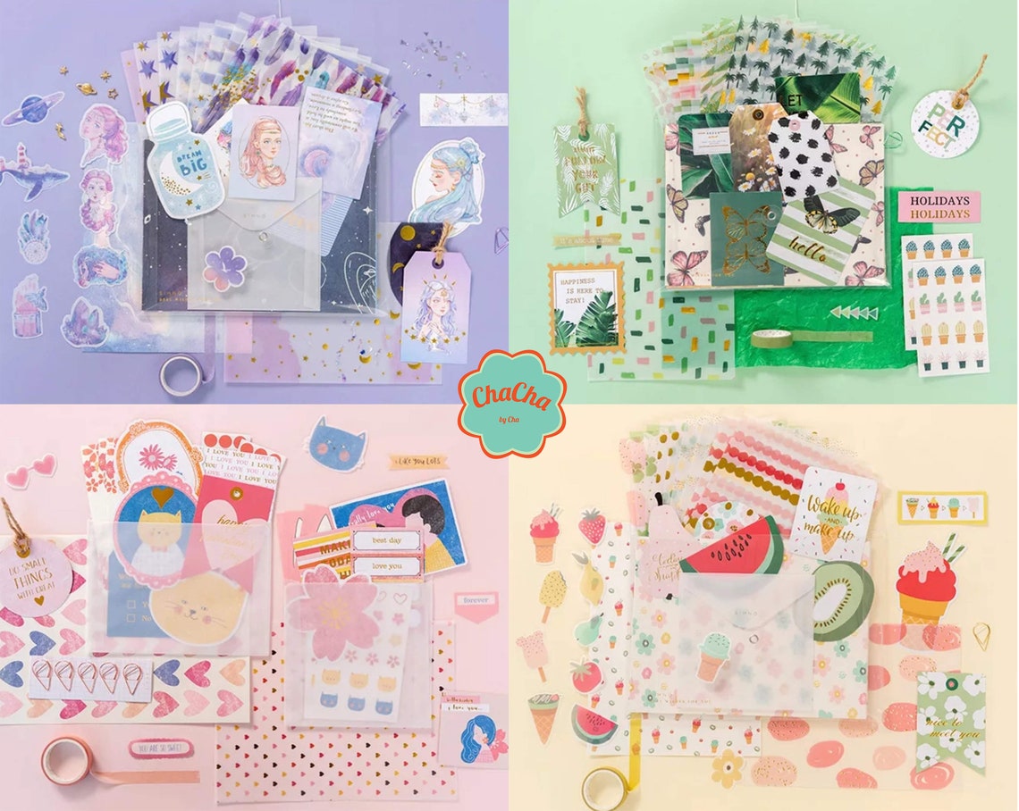 98 Piece Assorted Scrapbooking Starter Set DIY Diary Etsy