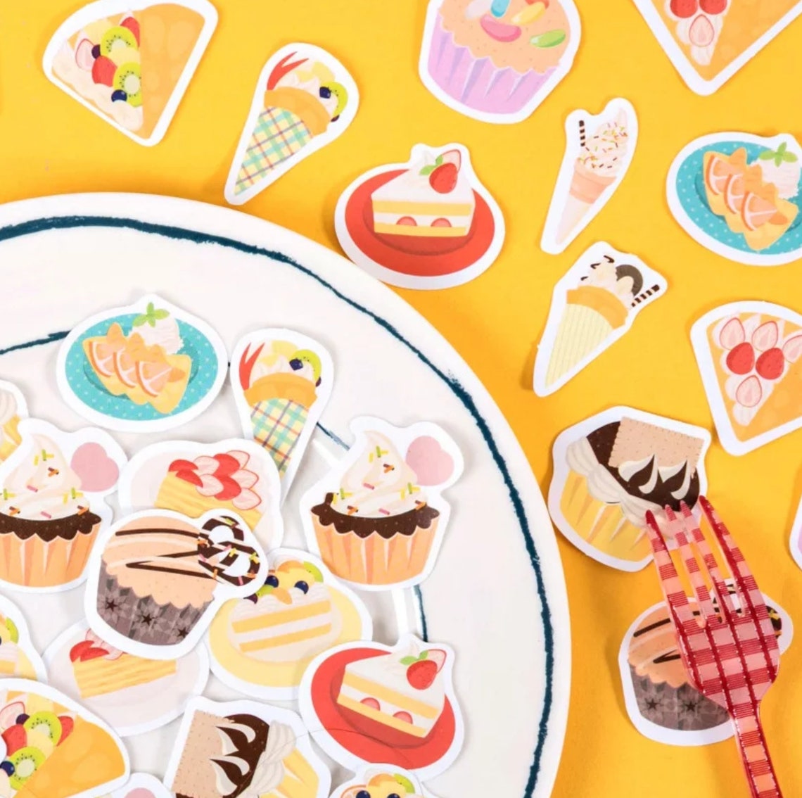45 Pieces Kawaii Japanese Desserts Sticker Pack Strawberry Etsy