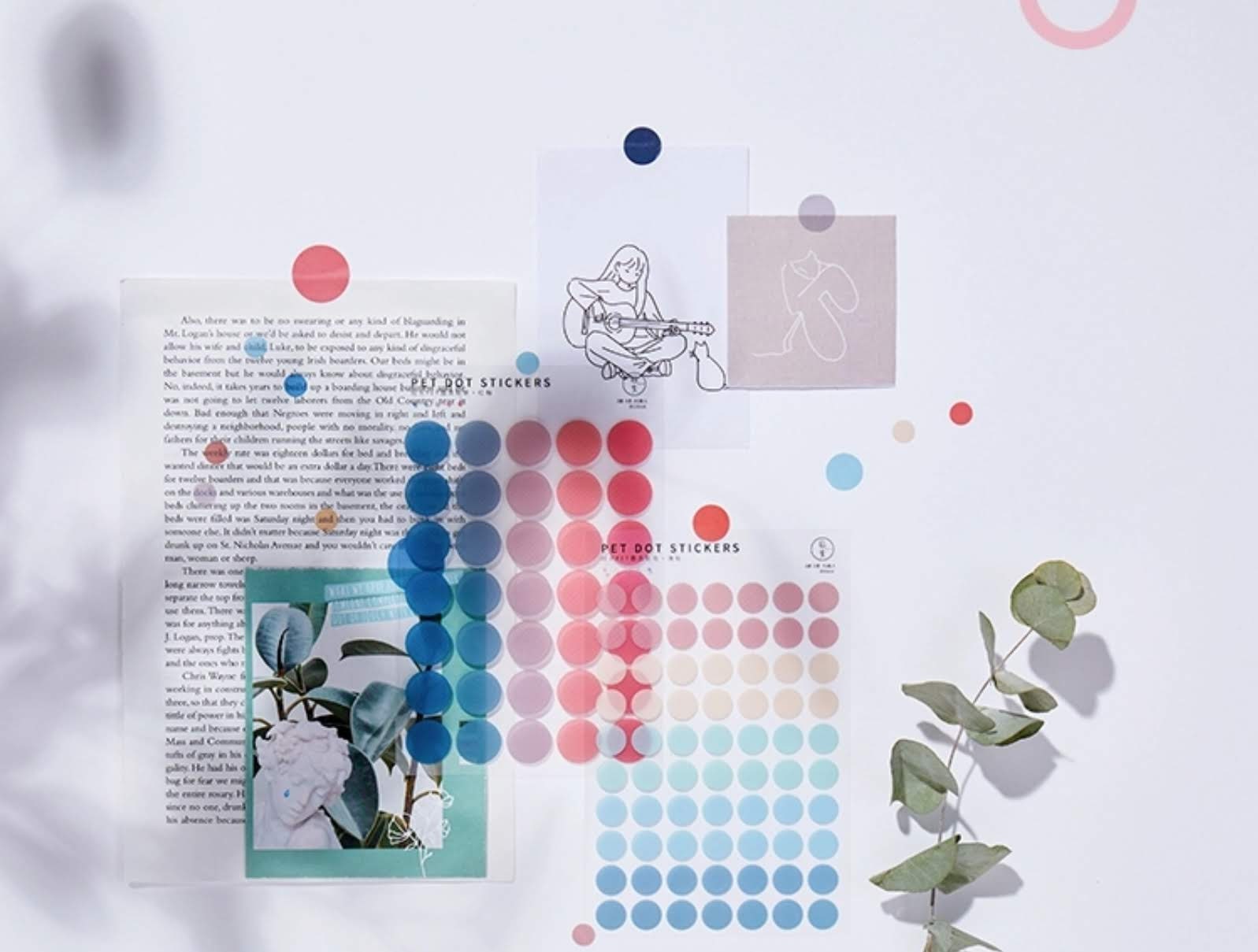 3 sheet stickers set assorted colours and sizes circular etsy