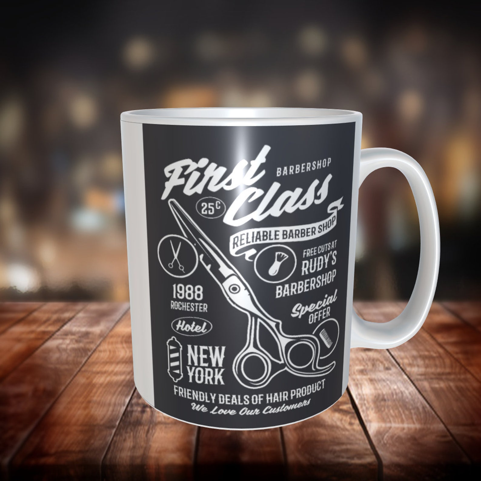 Barbers Range Ceramic Gift Mug First Class Barber Etsy