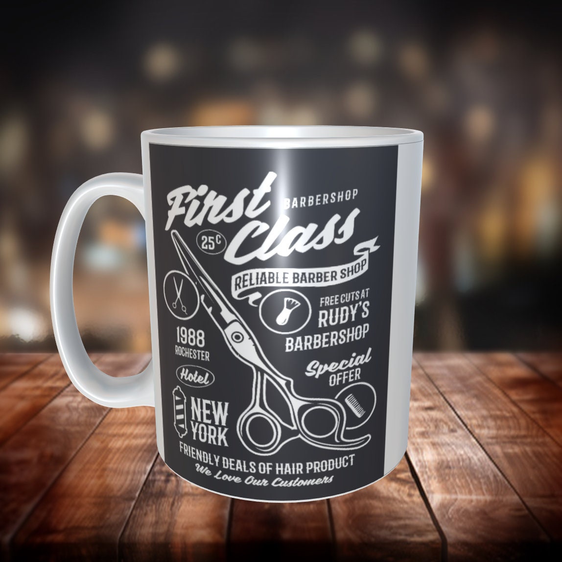 Barbers Range Ceramic Gift Mug First Class Barber Etsy