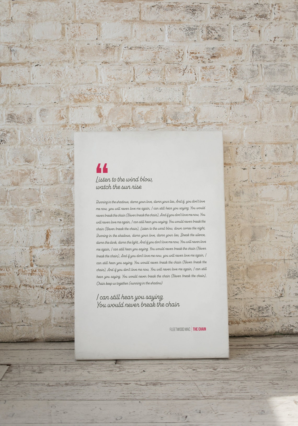 Fleetwood Mac the Chain Song Lyrics Print Poster Fleetwood Mac Music