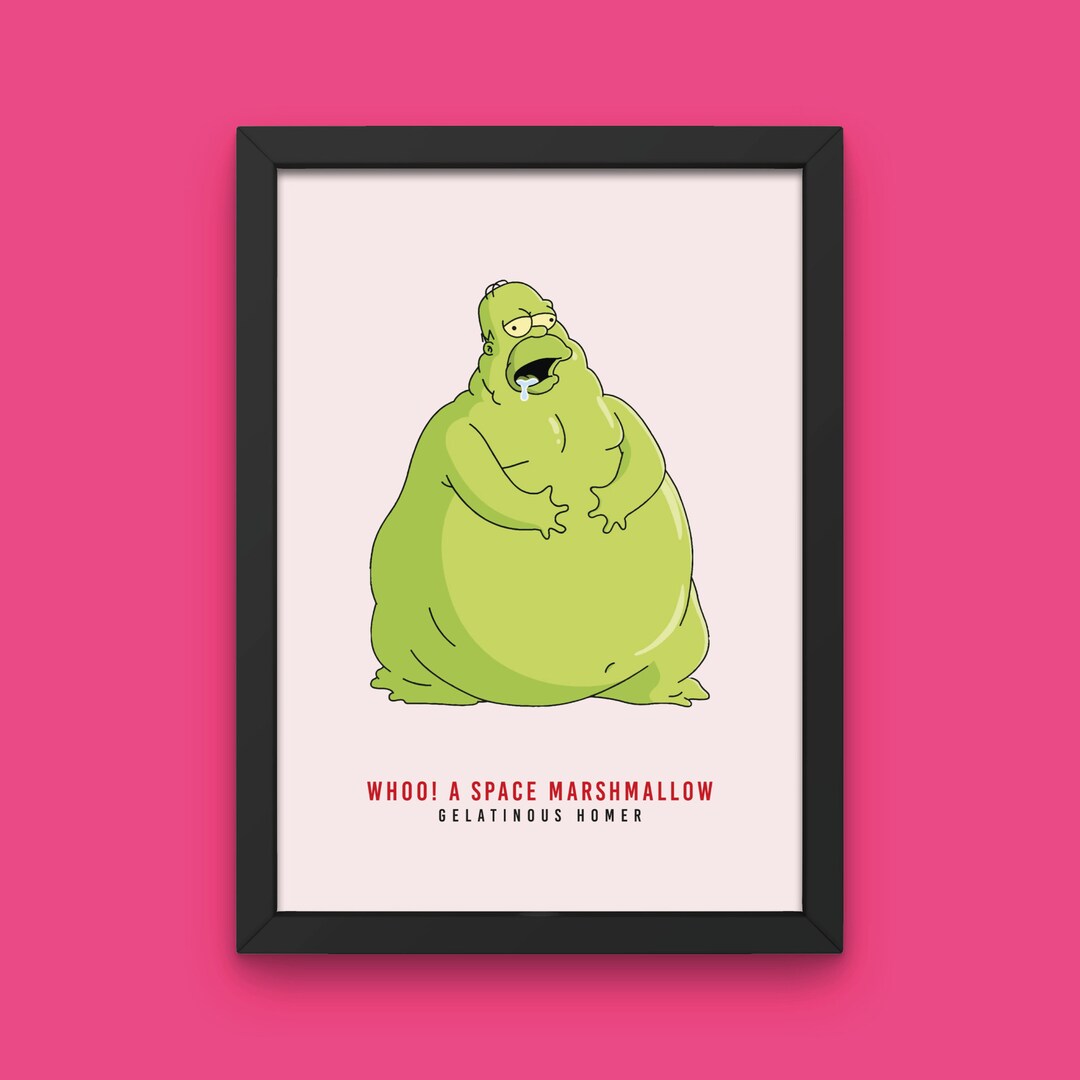 Simpsons Wall Art Gelatinous Homer Homer Simpson Quote Etsy
