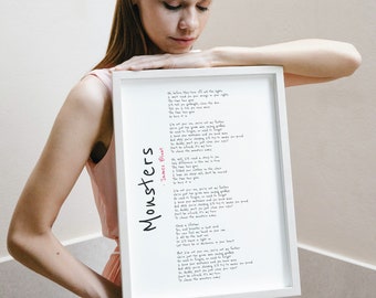 Monsters by James Blunt Lyrics Poster James Blunt Monsters 