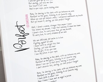 Ed Sheeran Lyrics - Etsy