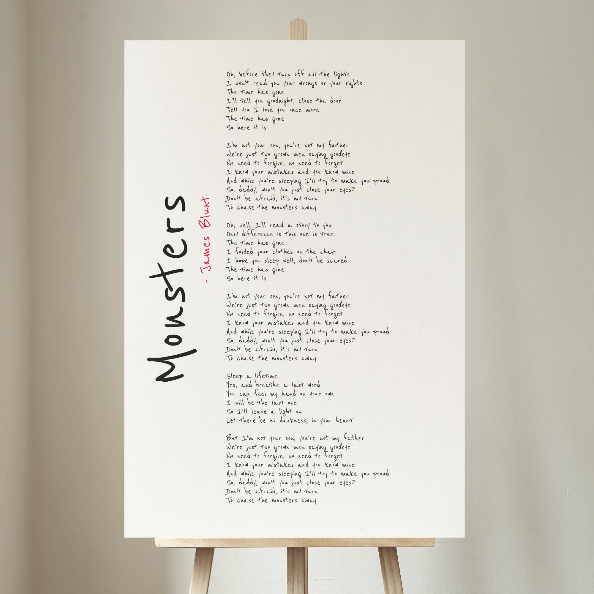 James Blunt – Monsters Lyrics