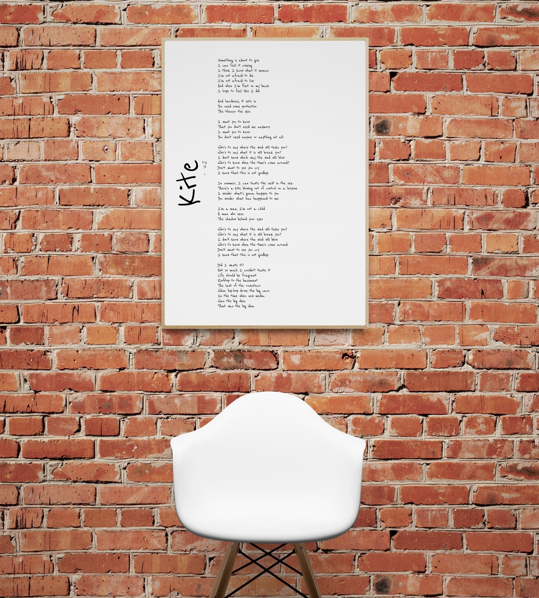 U2 Song Lyrics U2 Music Lyrics Gift Kite U2 Lyrics Print Etsy