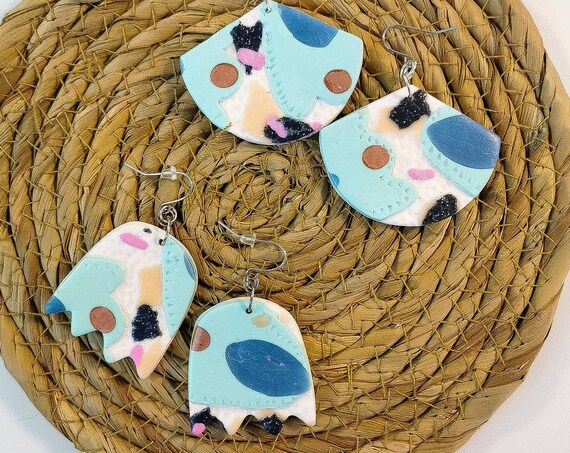 Pastel floral textured earrings