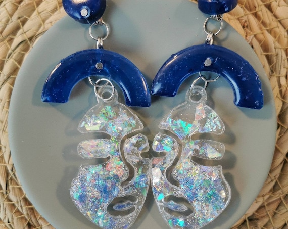 Big lightweight woman's face earrings