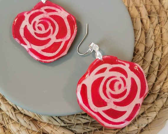 Romantic rose earrings