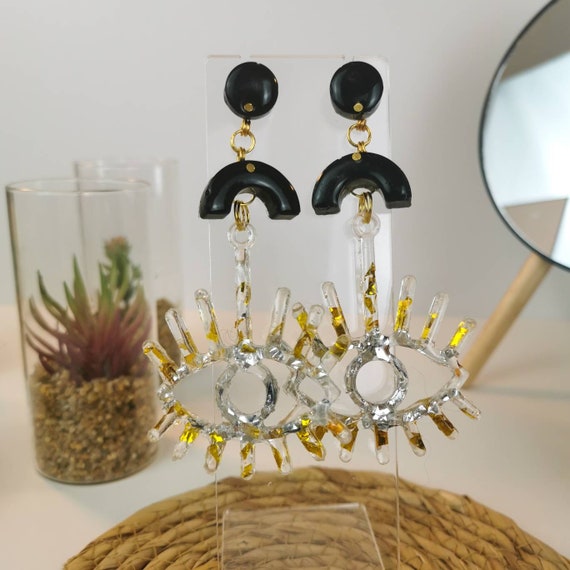 Big lightweight eye earrings