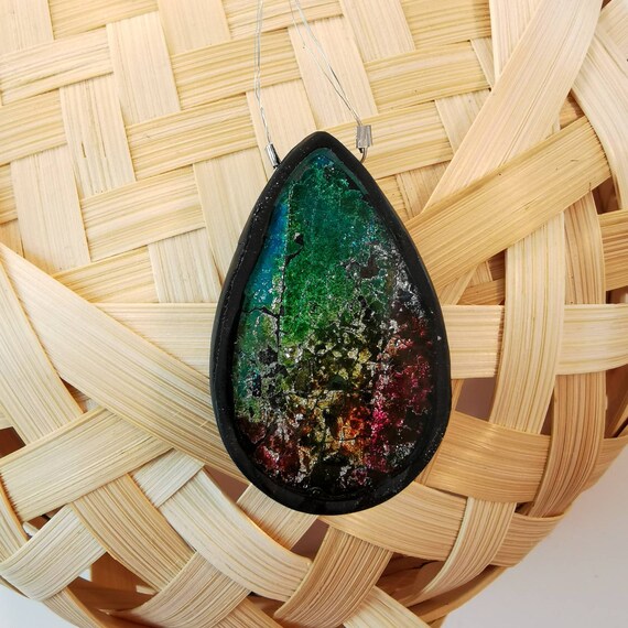 Handpainted teardrop necklace