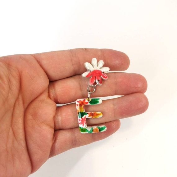 Monogram floral earrings