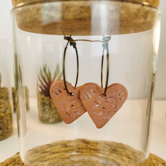 Hoop earrings out of air dry clay