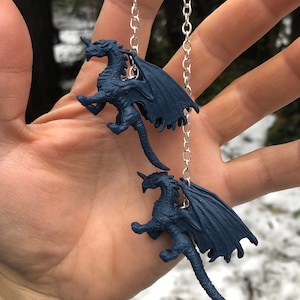 Dark Blue Dragon Mirror Hangers on Chain