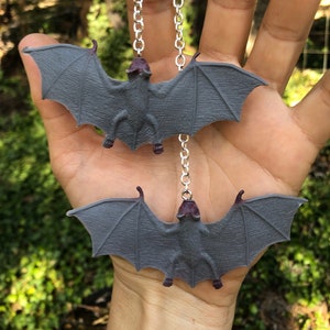 Gray Bat Mirror Hangers! New Product Car or Truck Hand Made in USA Rear View Mirror Bat Charm Red Eyes Vampire Halloween Spooky Creepy Goth