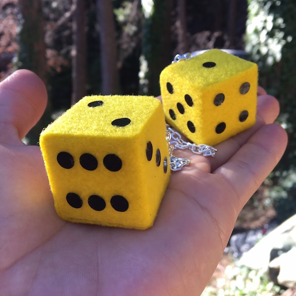 Blue Fuzzy Dice Etsy