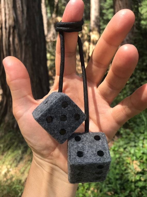 Black fuzzy dice for cheap car