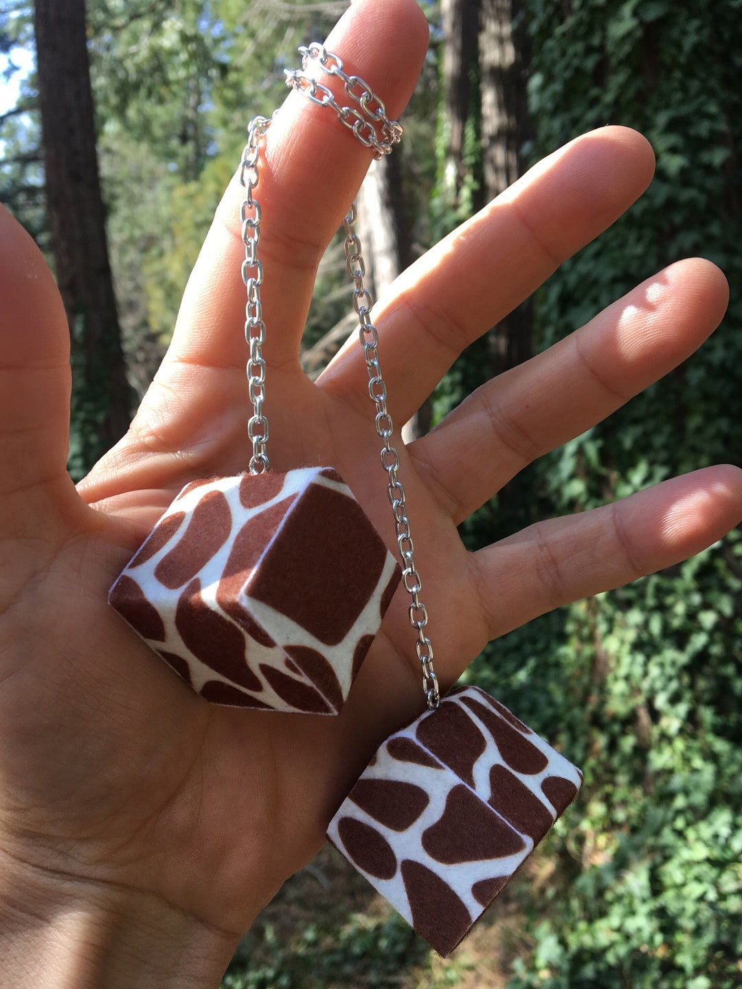 Giraffe Print Mirror Hangers Solid Maple New Product Car or Truck Hand