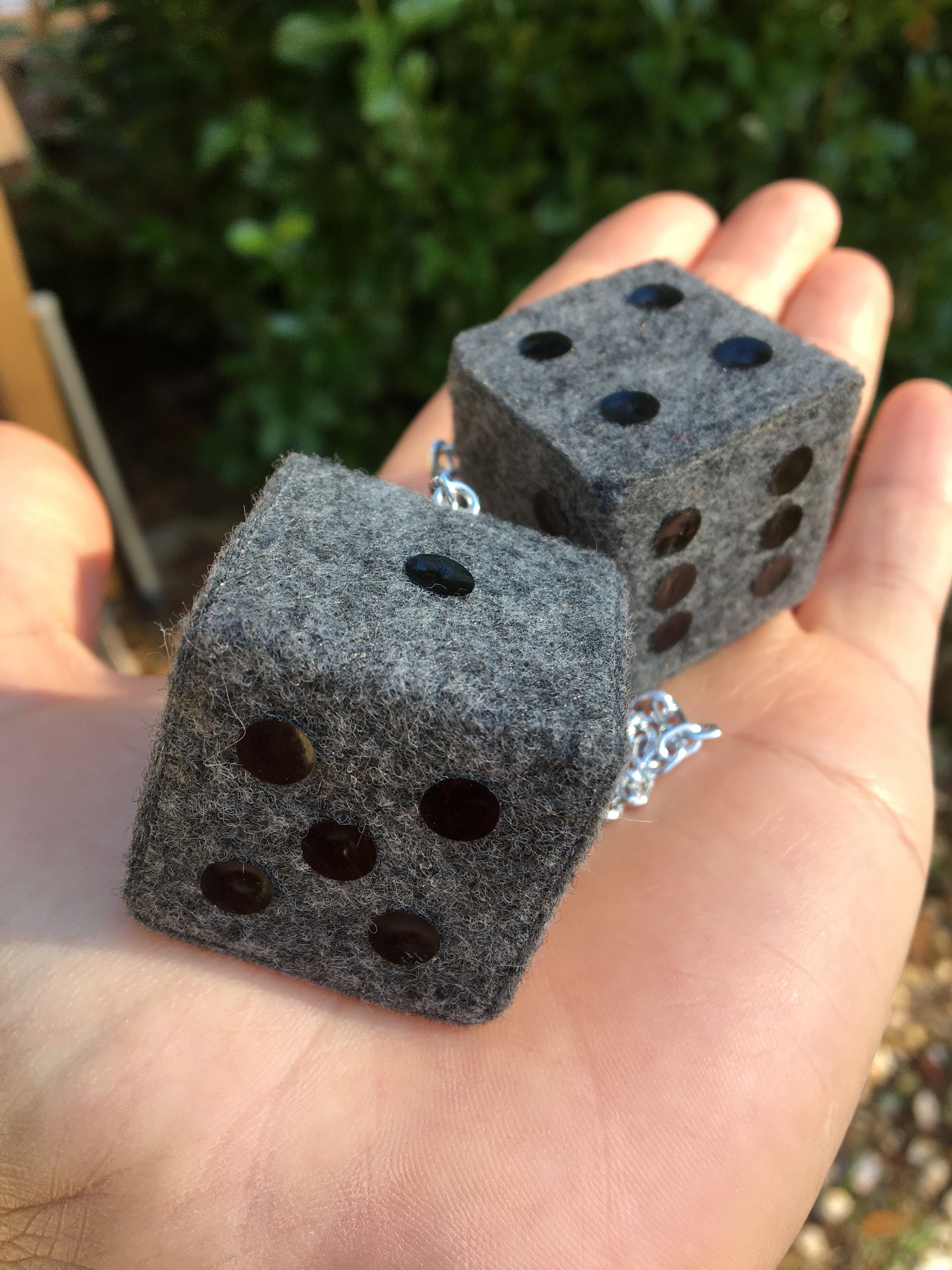 Black fuzzy 2024 dice for car