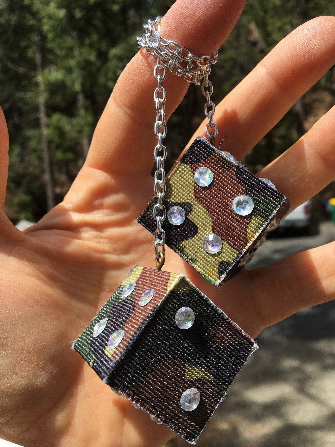 Camo Bling Mirror Dice Solid Maple New Product Car or Truck Etsy