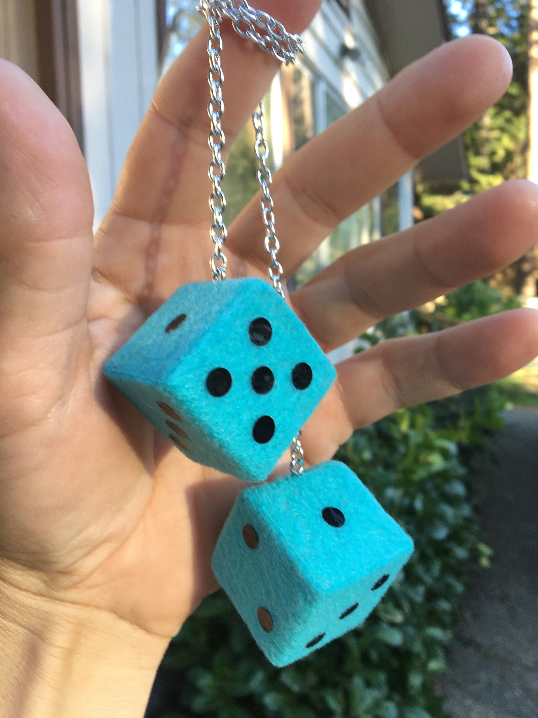 Lagoon Blue Fuzzy Dice Solid Maple New Product Car or Truck Etsy