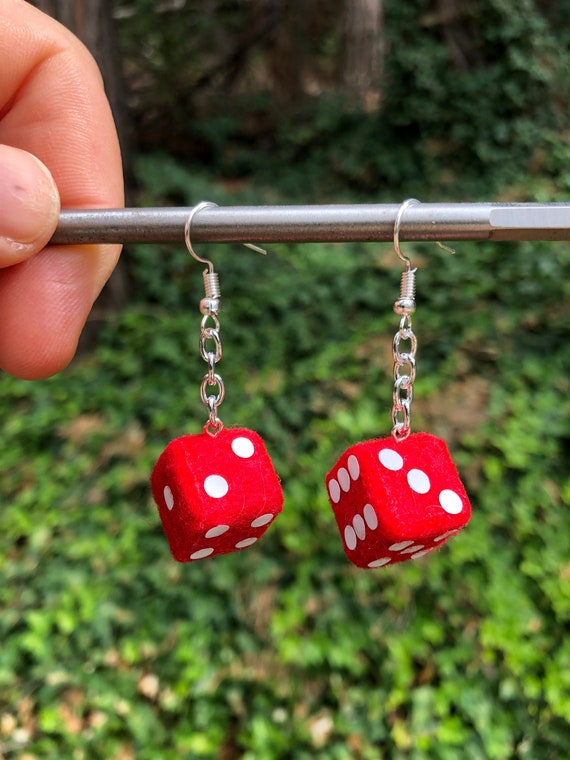 Dice dangle earrings discount