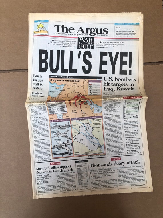 Vintage 1991 Gulf War Iraq Complete Newspaper SF Bay Area Old