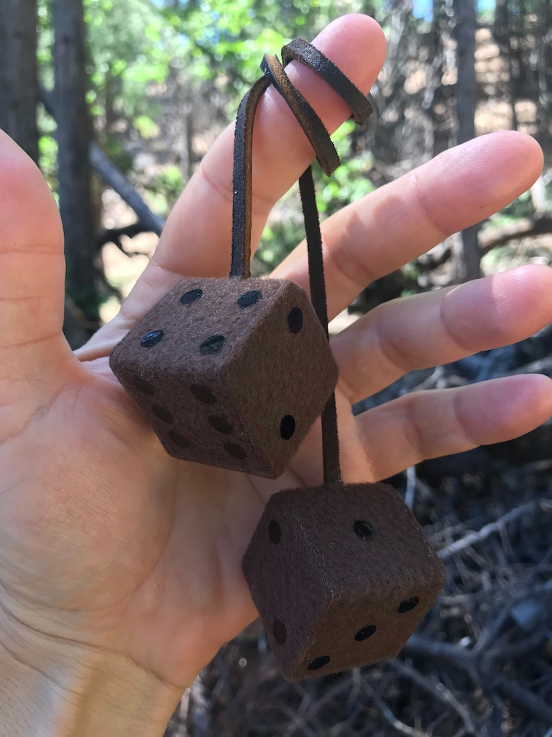 Brown Fuzzy Dice Solid Maple New Product Car or Truck Hand Etsy