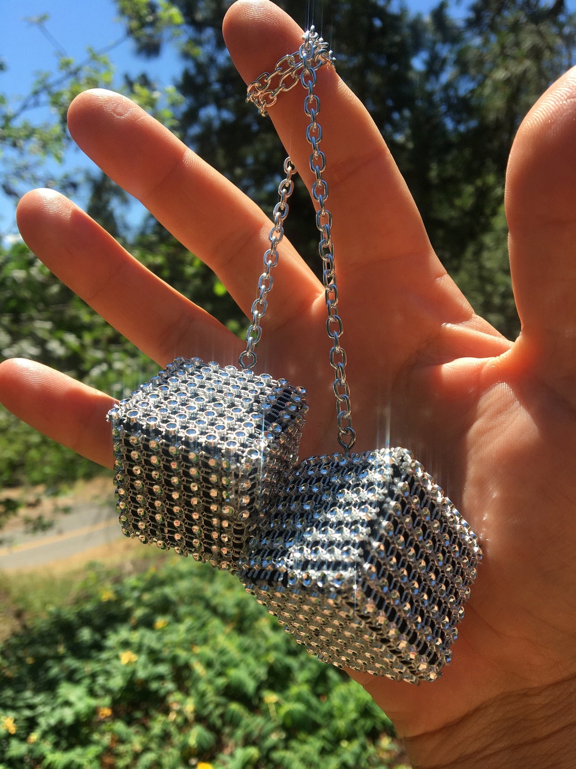 Ultimate Bling Mirror Dice Solid Maple New Product Car or Etsy